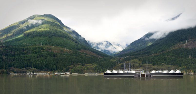 Woodfibre LNG carrier concept in Howe Sound